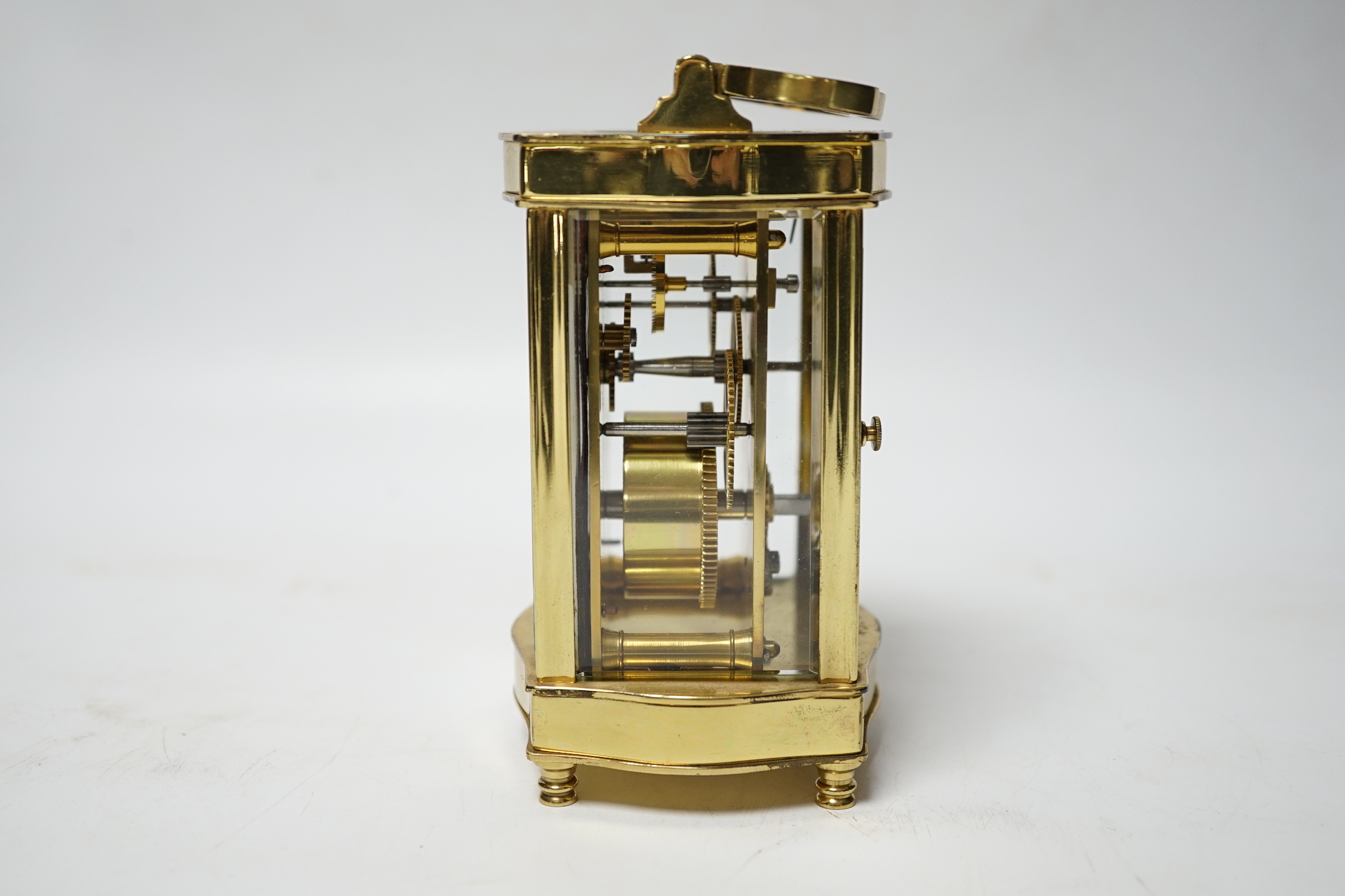 A cased carriage timepiece, P. Orr and Sons, Madras, timepiece 11.5 cm high